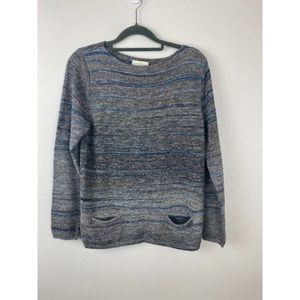 Appleseed's sweater size L color gray & blue